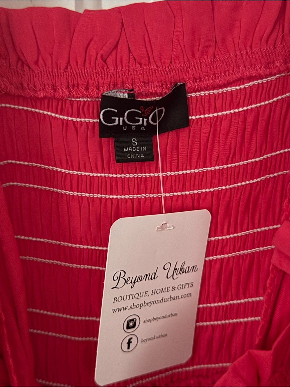 GiGio pink Smocked Sundress with Bow Details - Picture 2 of 4
